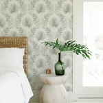 A-Street Prints Calla Grey Painted Palm Wallpaper | Wallpaper Twins A-Street Prints Calla Grey Painted Palm Wallpaper - SKU 4121-26915
