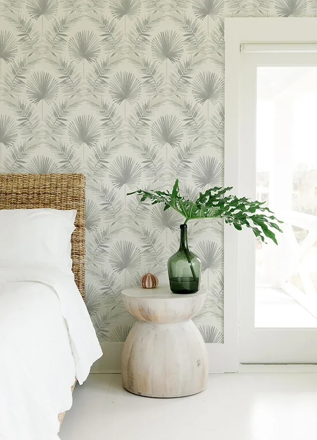 A-Street Prints Calla Grey Painted Palm Wallpaper | Wallpaper Twins A-Street Prints Calla Grey Painted Palm Wallpaper - SKU 4121-26915