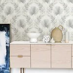 A-Street Prints Calla Grey Painted Palm Wallpaper | Wallpaper Twins A-Street Prints Calla Grey Painted Palm Wallpaper - SKU 4121-26915