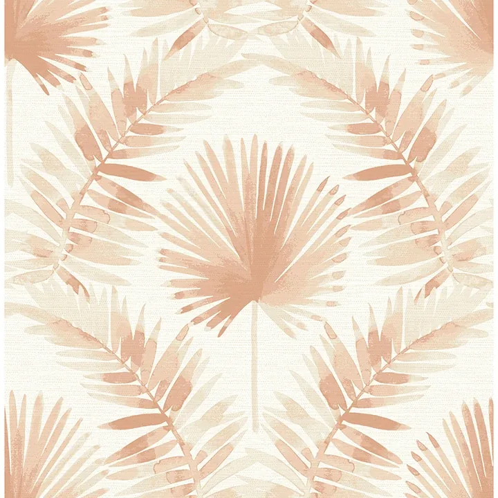 4121-26914 | Calla Rust Painted Palm Wallpaper