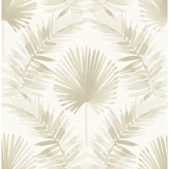 4121-26913 | Calla Taupe Painted Palm Wallpaper
