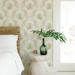 A-Street Prints Calla Taupe Painted Palm Wallpaper - SKU 4121-26913