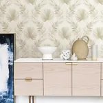 A-Street Prints Calla Taupe Painted Palm Wallpaper - SKU 4121-26913