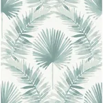 A-Street Prints Calla Teal Painted Palm Wallpaper - SKU 4121-26912