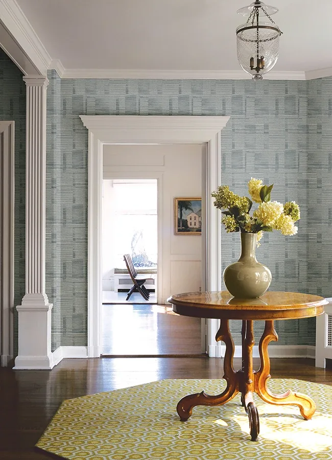 A-Street Prints Callaway Denim Woven Stripes Wallpaper - SKU 4074-26620