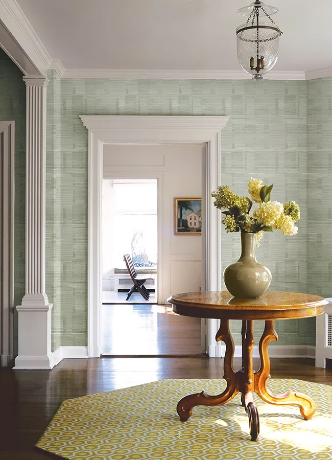 A-Street Prints Callaway Green Woven Stripes Wallpaper - SKU 4074-26621
