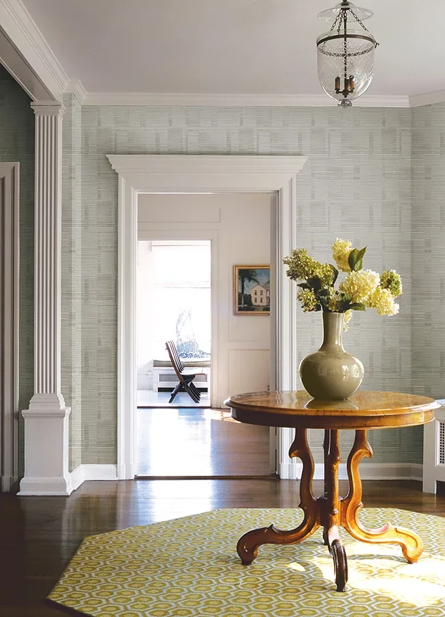 A-Street Prints Callaway Grey Woven Stripes Wallpaper - SKU 4074-26617