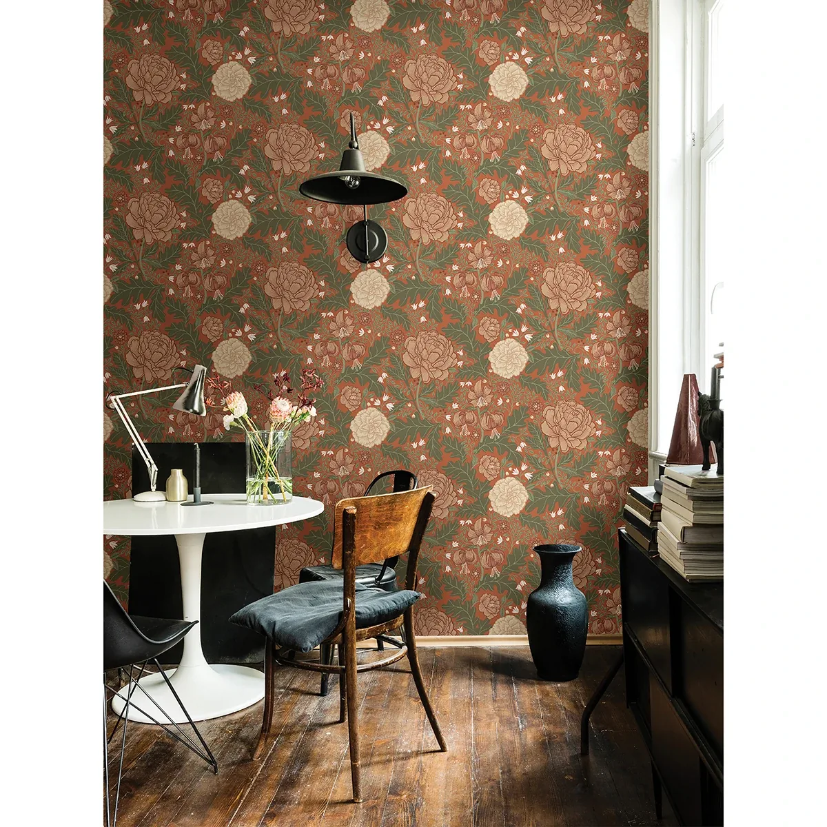 A-Street Prints Camille Red Peony & Lily Wallpaper - SKU 2999-14004