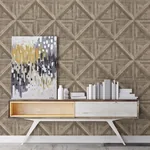 A-Street Prints Carriage Brown Geometric Wood Wallpaper - SKU 2922-25372