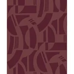 A-Street Prints Carter Burgundy Geometric Flock Wallpaper - SKU 4034-87380