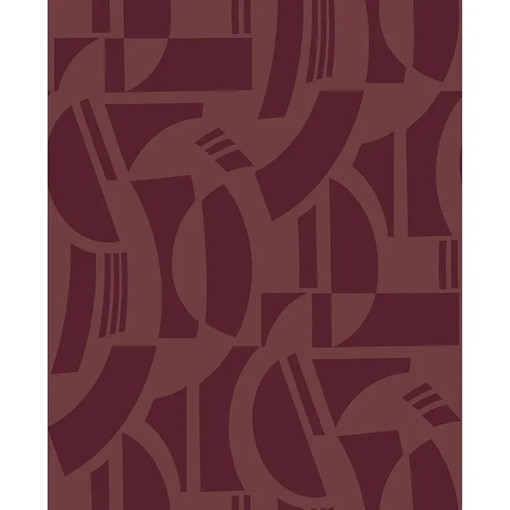 A-Street Prints Carter Burgundy Geometric Flock Wallpaper - SKU 4034-87380