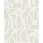 A-Street Prints Carter Cream Geometric Flock Wallpaper - SKU 4034-87384