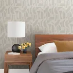 A-Street Prints Carter Cream Geometric Flock Wallpaper - SKU 4034-87384
