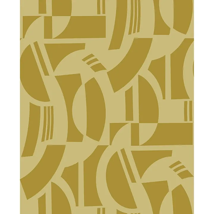 A-Street Prints Carter Gold Geometric Flock Wallpaper - SKU 4034-87382