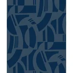 A-Street Prints Carter Indigo Geometric Flock Wallpaper - SKU 4034-87381