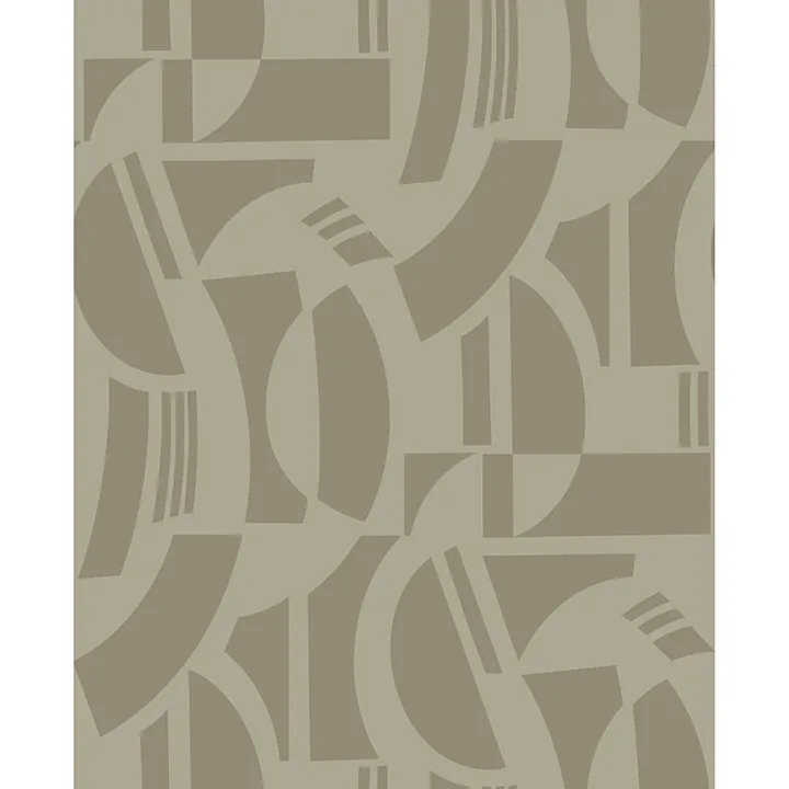 A-Street Prints Carter Light Brown Geometric Flock Wallpaper - SKU 4034-87383