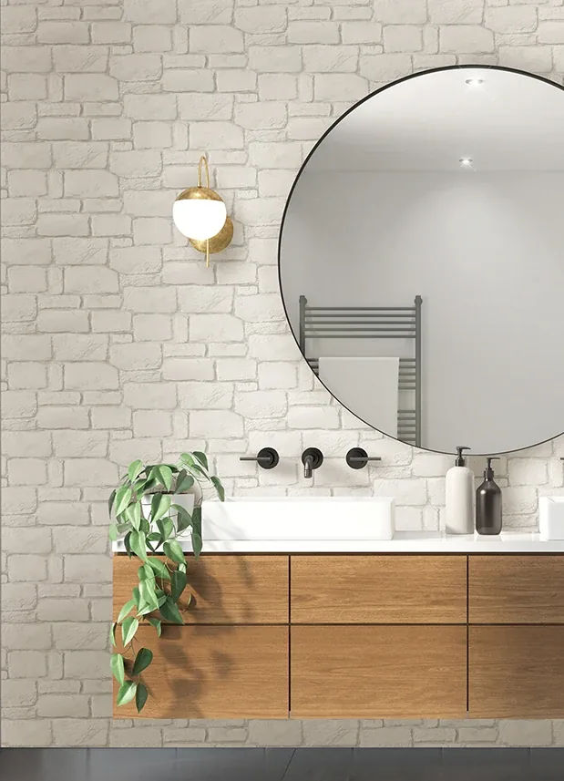 A-Street Prints Casablanca Ivory Stone Wallpaper - SKU 2988-70503