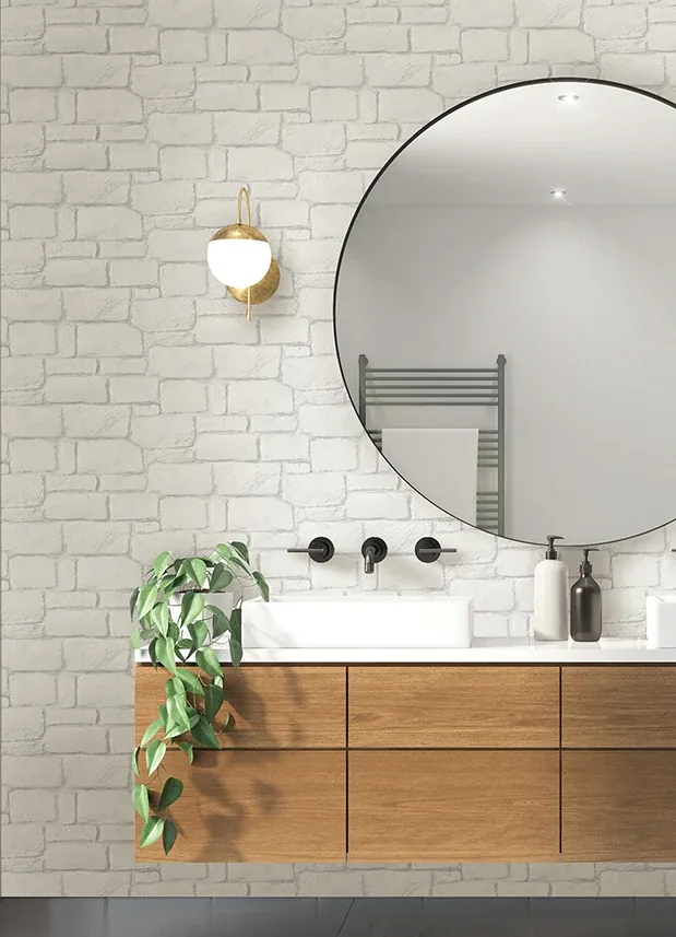 A-Street Prints Casablanca White Stone Wallpaper - SKU 2988-70500