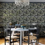 A-Street Prints Caspian Charcoal Jungle Prowl Wallpaper - SKU 4146-27249