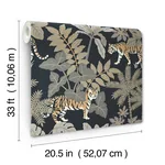 A-Street Prints Caspian Charcoal Jungle Prowl Wallpaper - SKU 4146-27249