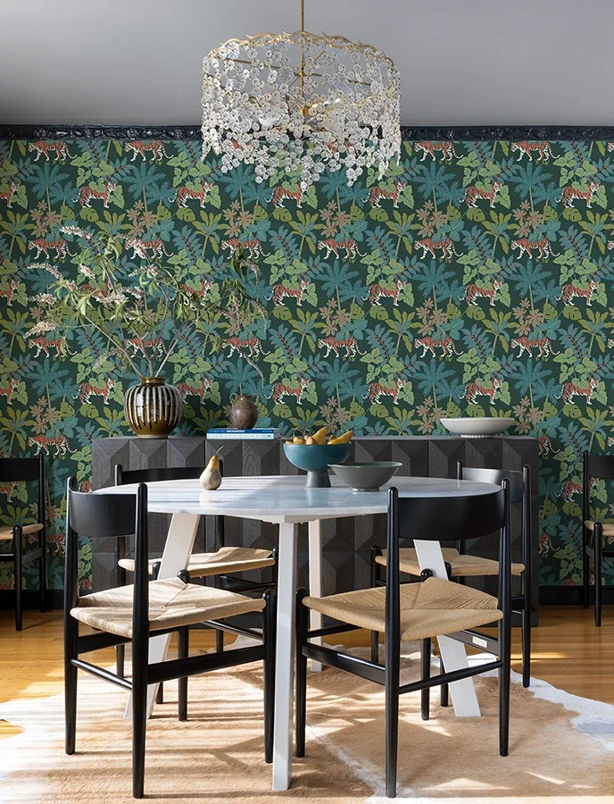 A-Street Prints Caspian Evergreen Jungle Prowl Wallpaper - SKU 4146-27251