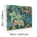 A-Street Prints Caspian Evergreen Jungle Prowl Wallpaper - SKU 4146-27251