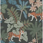 A-Street Prints Caspian Grey Jungle Prowl Wallpaper - SKU 4146-27250
