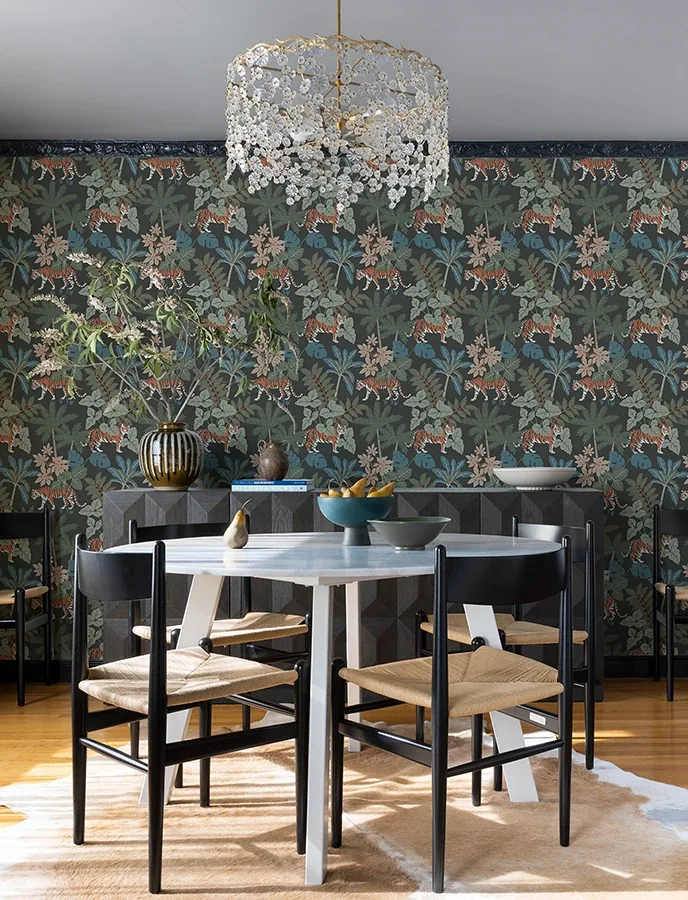A-Street Prints Caspian Grey Jungle Prowl Wallpaper - SKU 4146-27250