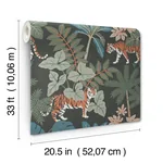 A-Street Prints Caspian Grey Jungle Prowl Wallpaper - SKU 4146-27250
