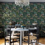 A-Street Prints Caspian Navy Jungle Prowl Wallpaper - SKU 4146-27248