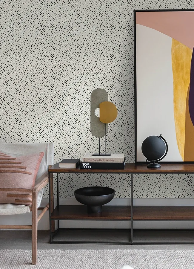 A-Street Prints Cassie Black Petite Polka Wallpaper | Wallpaper Twins A-Street Prints Cassie Black Petite Polka Wallpaper - SKU 4135-27302