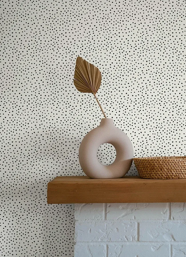 A-Street Prints Cassie Black Petite Polka Wallpaper | Wallpaper Twins A-Street Prints Cassie Black Petite Polka Wallpaper - SKU 4135-27302