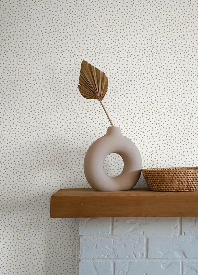 A-Street Prints Cassie White Petite Polka Wallpaper - SKU 4135-27303