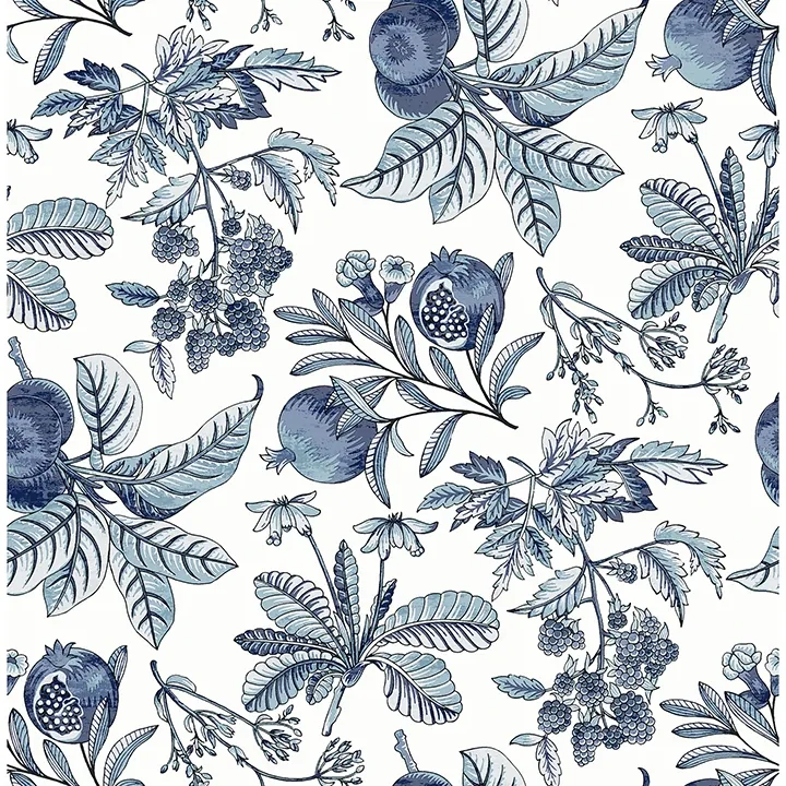 4120-26811 | Cecilia Blue Fruit Wallpaper