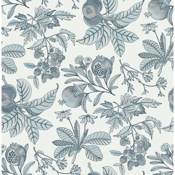 4120-26814 | Cecilia Light Blue Fruit Wallpaper