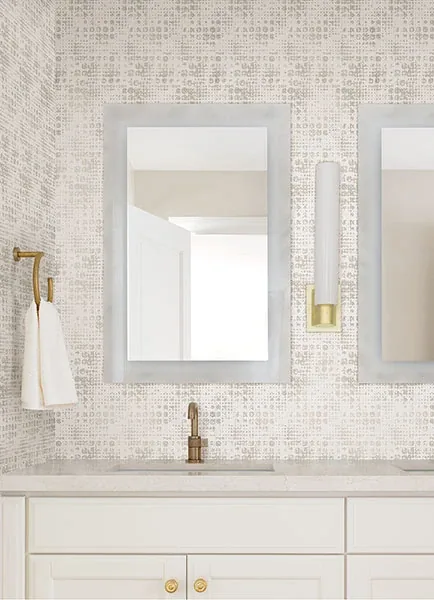 A-Street Prints Celeste Platinum Circle Grid Wallpaper | Wallpaper Twins A-Street Prints Celeste Platinum Circle Grid Wallpaper - SKU 2976-86408