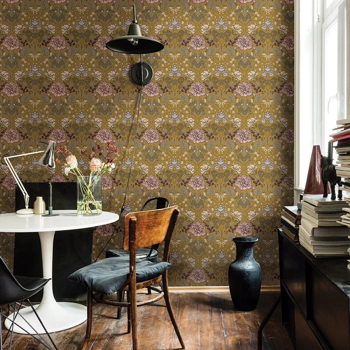 A-Street Prints Celestine Mustard Floral Wallpaper - SKU 2948-28016