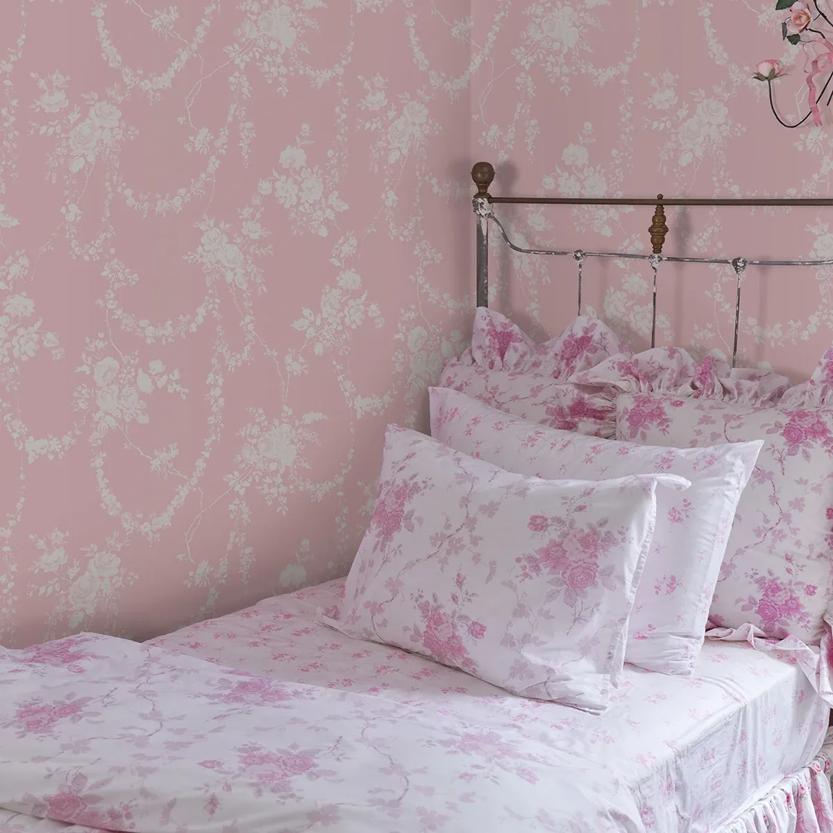A-Street Prints Chandelier Gates Easter Pink Floral Drape Wallpaper | Wallpaper Twins A-Street Prints Chandelier Gates Easter Pink Floral Drape Wallpaper - SKU AST4110