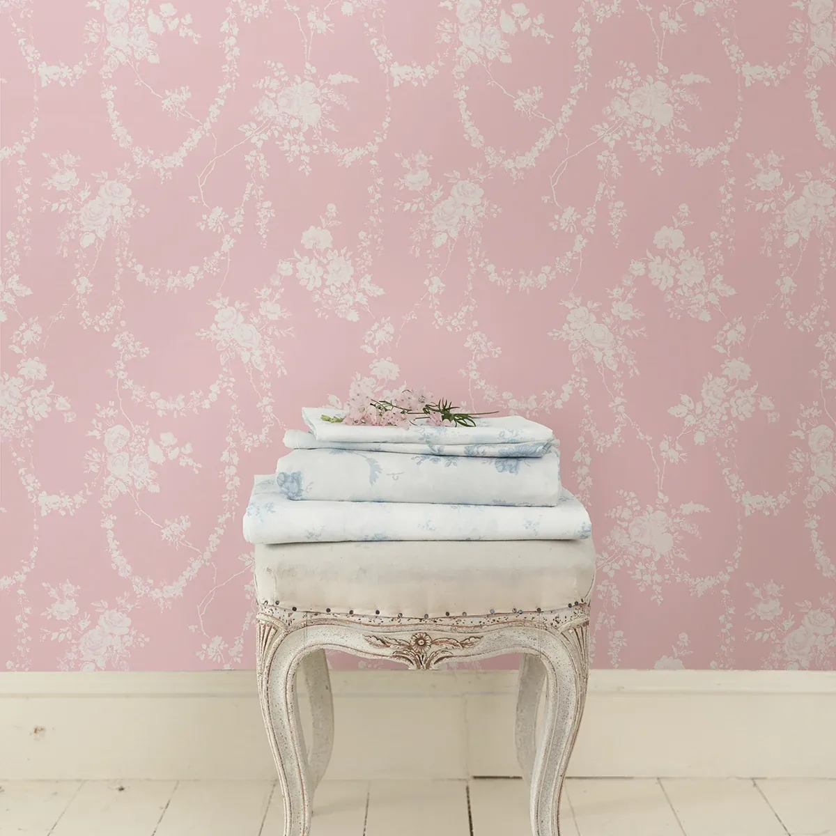 A-Street Prints Chandelier Gates Easter Pink Floral Drape Wallpaper | Wallpaper Twins A-Street Prints Chandelier Gates Easter Pink Floral Drape Wallpaper - SKU AST4110