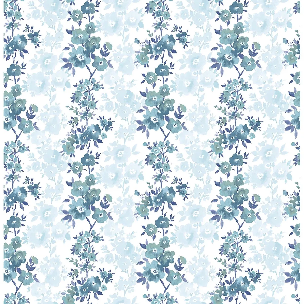 A-Street Prints Charlise Blue Floral Stripe Wallpaper - SKU 2657-22252