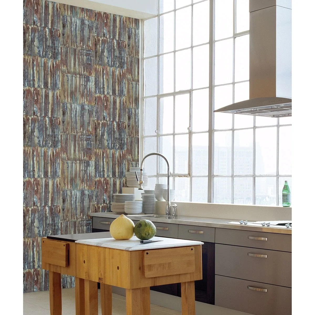 A-Street Prints Chavez Multicolor Faux Metal Panels Wallpaper - SKU 2922-24064