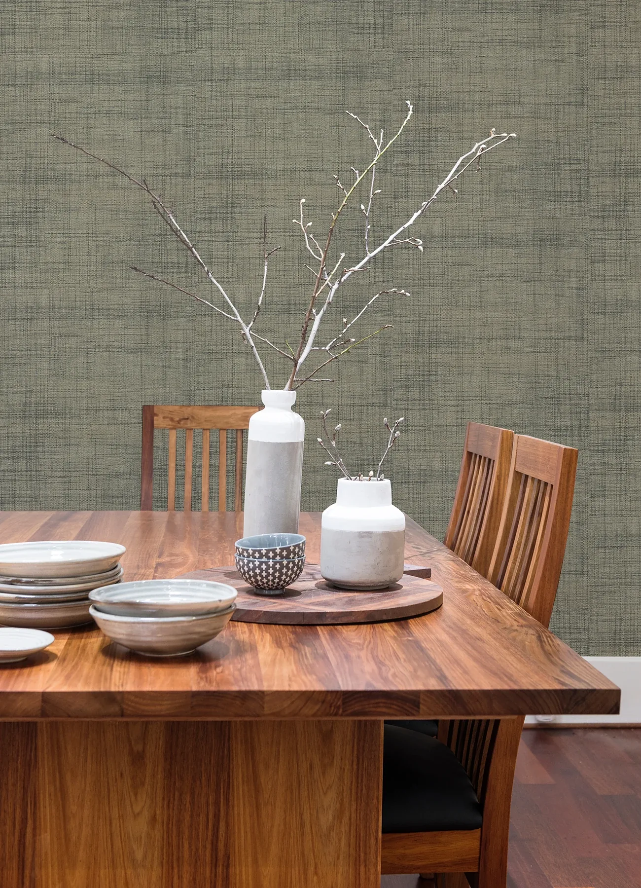 A-Street Prints Cheng Light Grey Woven Grasscloth Wallpaper - SKU 2923-88017