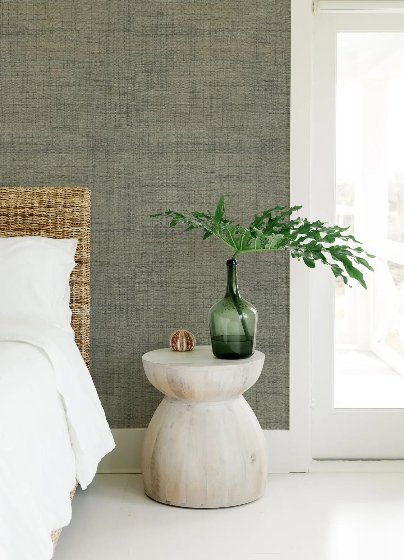 A-Street Prints Cheng Light Grey Woven Grasscloth Wallpaper - SKU 2923-88017
