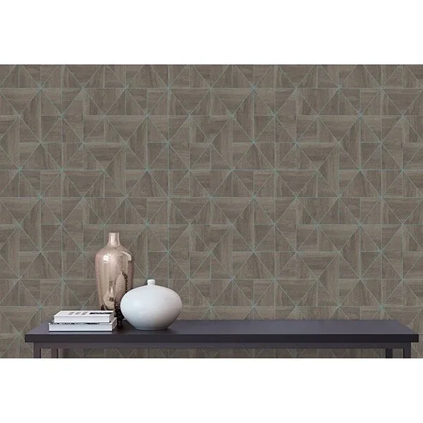 A-Street Prints Cheverny Coffee Geometric Wood Wallpaper - SKU 2908-25322