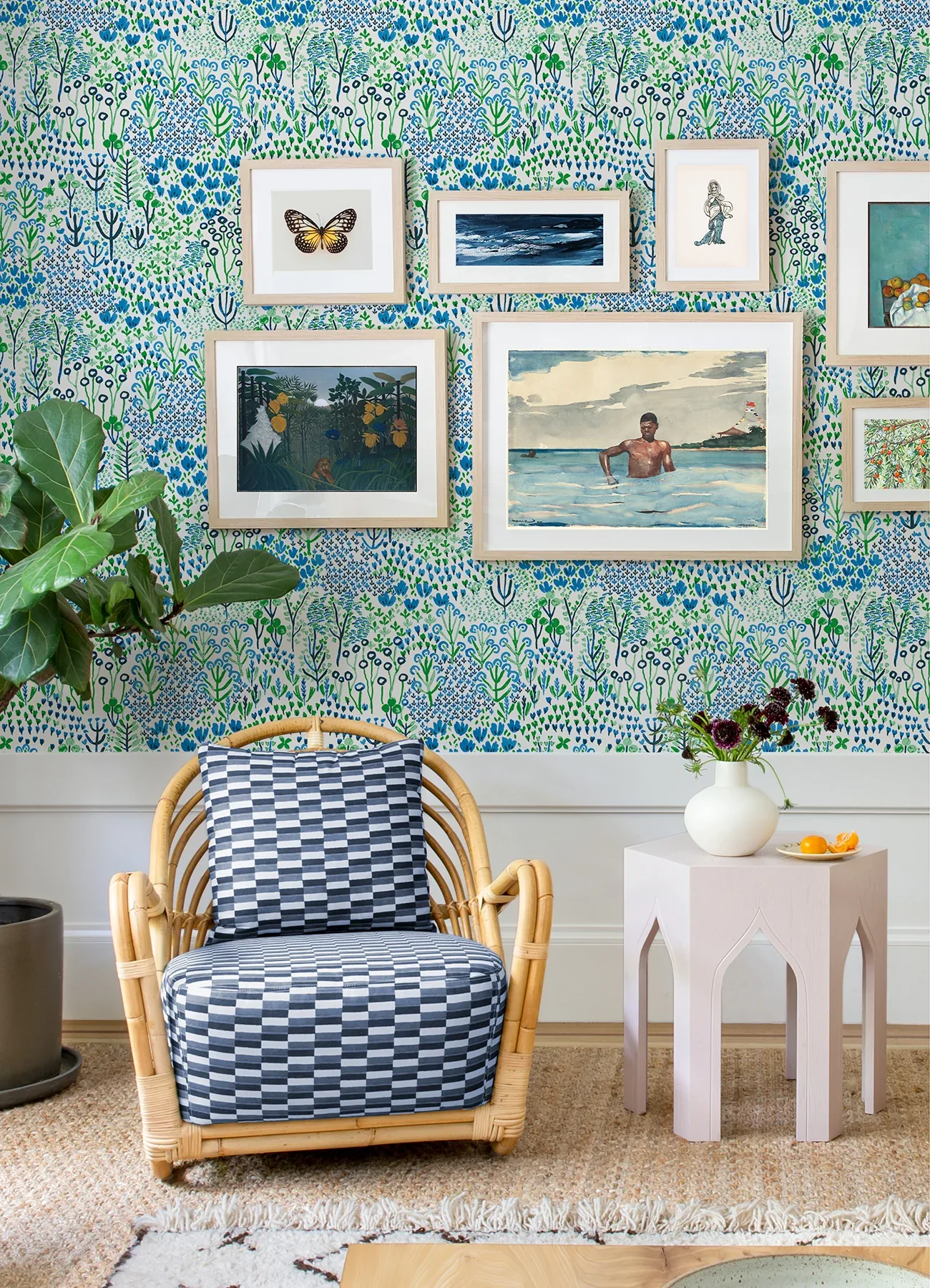 A-Street Prints Chilton Blue Wildflowers Wallpaper - SKU 4081-26350