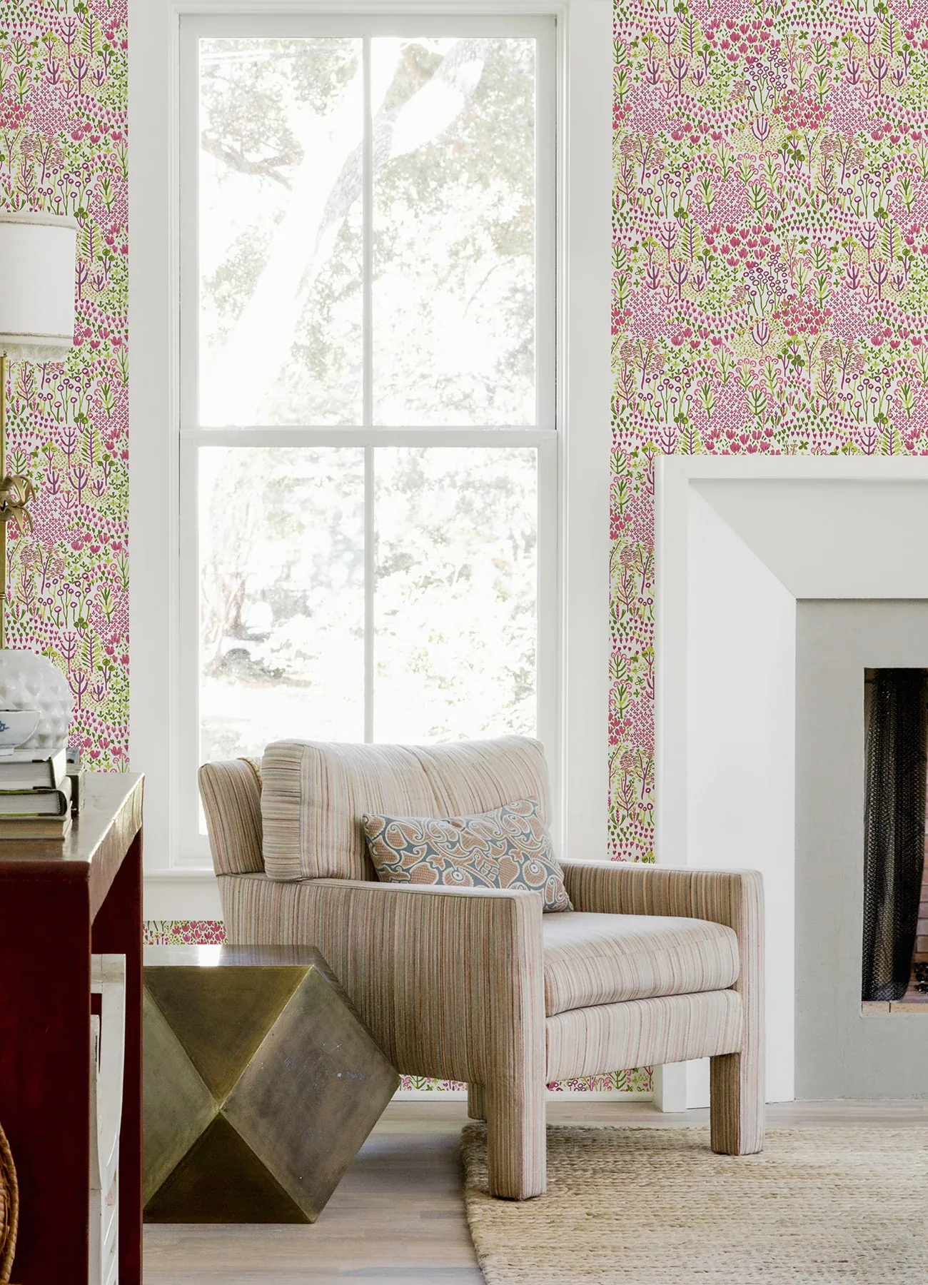 A-Street Prints Chilton Pink Wildflowers Wallpaper - SKU 4081-26349