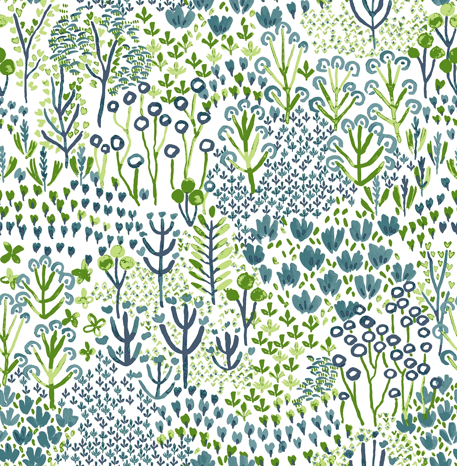 4081-26347 | Chilton Teal Wildflowers Wallpaper