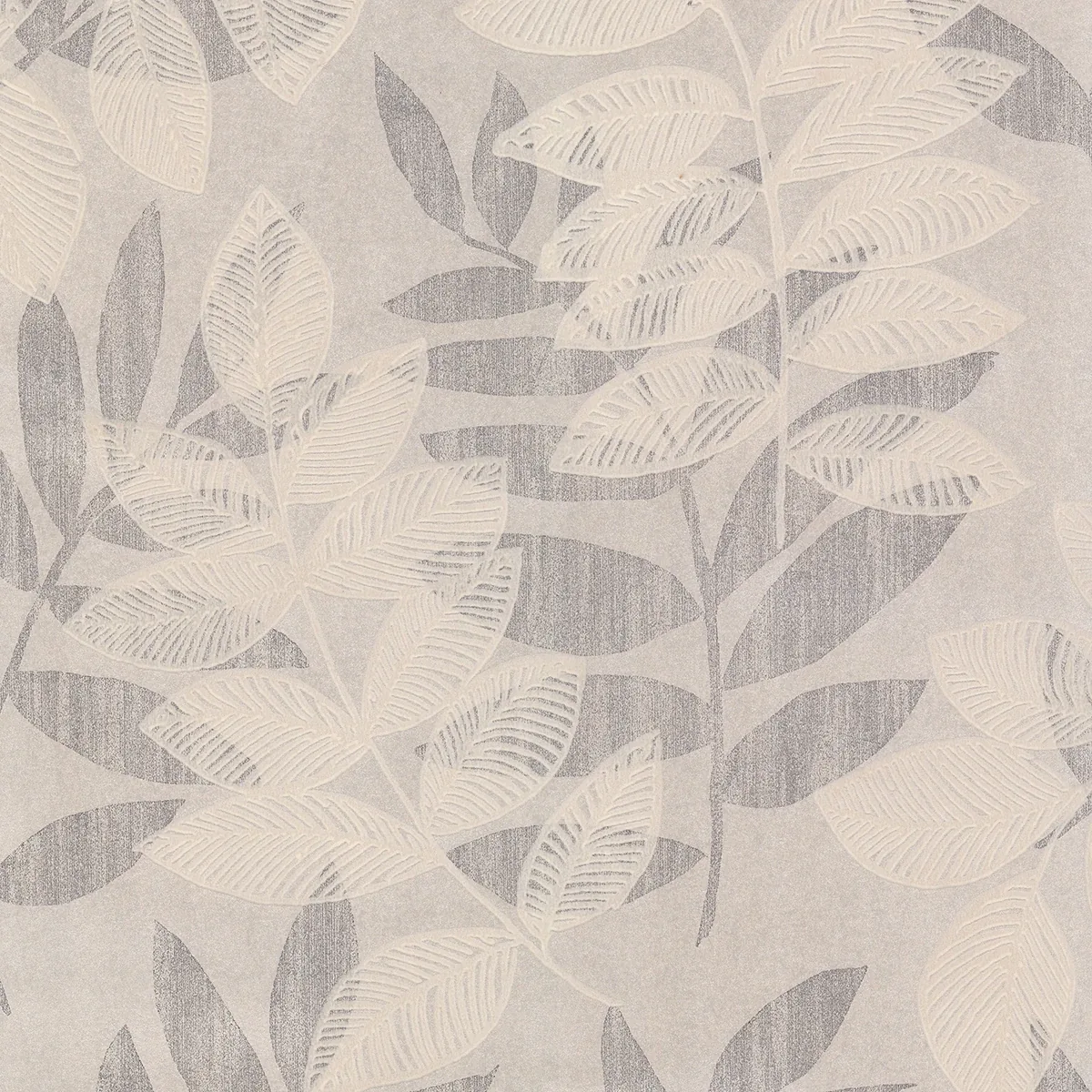 A-Street Prints Chimera Platinum Flocked Leaf Wallpaper - SKU 2793-87322