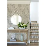 A-Street Prints Chimera Platinum Flocked Leaf Wallpaper - SKU 2793-87322