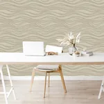 A-Street Prints Chorus Gold Wave Wallpaper - SKU 2975-87361